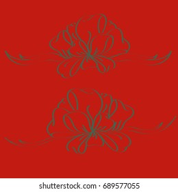 Set hand drawn bows isolated on color background.