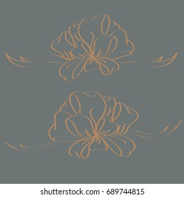 Set hand drawn bows isolated on color background.