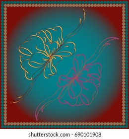 Set hand drawn bows isolated on color background.