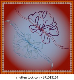 Set hand drawn bows isolated on color background.