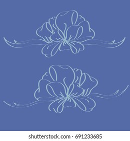 Set hand drawn bows isolated on color background.