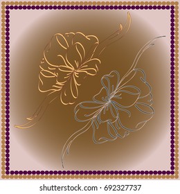 Set hand drawn bows isolated on color background.
