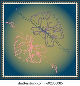 Set hand drawn bows isolated on color background.