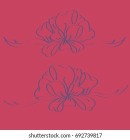 Set hand drawn bows isolated on color background.