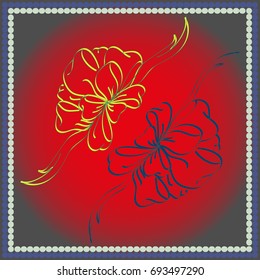 Set hand drawn bows isolated on color background.