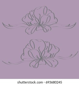 Set hand drawn bows isolated on color background.