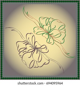 Set hand drawn bows isolated on color background.