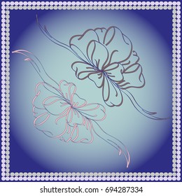 Set hand drawn bows isolated on color background.