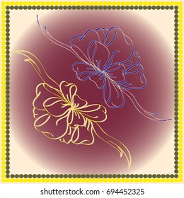 Set hand drawn bows isolated on color background.
