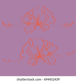 Set hand drawn bows isolated on color background.