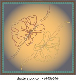 Set hand drawn bows isolated on color background.
