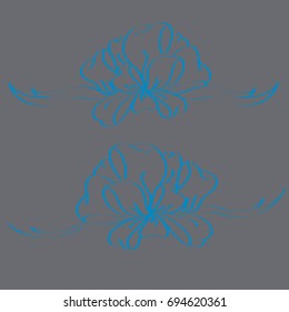 Set hand drawn bows isolated on color background.