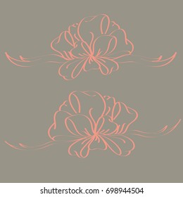 Set hand drawn bows isolated on color background.