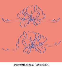 Set hand drawn bows isolated on color background.
