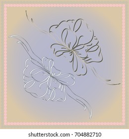 Set hand drawn bows isolated on color background.