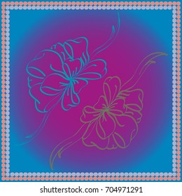 Set hand drawn bows isolated on color background.