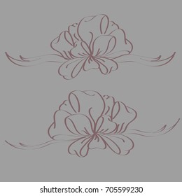 Set hand drawn bows isolated on color background.