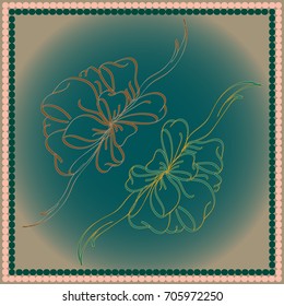 Set hand drawn bows isolated on color background.