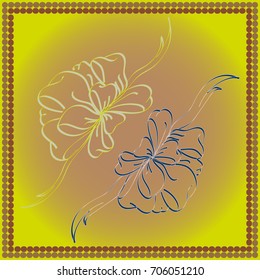 Set hand drawn bows isolated on color background.