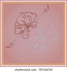 Set hand drawn bows isolated on color background.