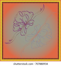 Set hand drawn bows isolated on color background.
