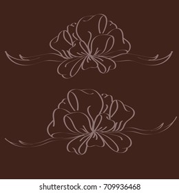 Set hand drawn bows isolated on color background.