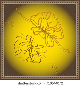Set hand drawn bows isolated on color background.