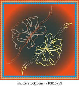 Set hand drawn bows isolated on color background.