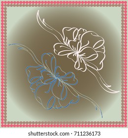 Set hand drawn bows isolated on color background.