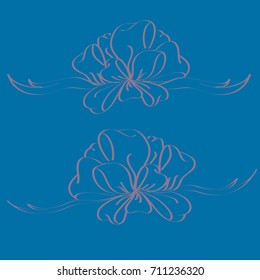 Set hand drawn bows isolated on color background.