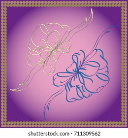 Set hand drawn bows isolated on color background.