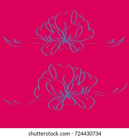 Set hand drawn bows isolated on color background.