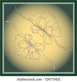 Set hand drawn bows isolated on color background.