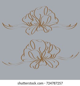 Set hand drawn bows isolated on color background.