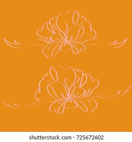 Set hand drawn bows isolated on color background.