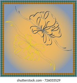 Set hand drawn bows isolated on color background.