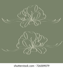 Set hand drawn bows isolated on color background.