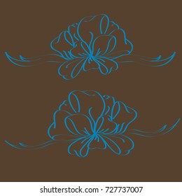 Set hand drawn bows isolated on color background.