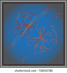Set hand drawn bows isolated on color background.