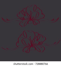 Set hand drawn bows isolated on color background.