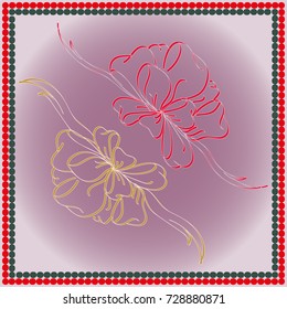 Set hand drawn bows isolated on color background.