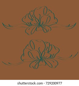 Set hand drawn bows isolated on color background.