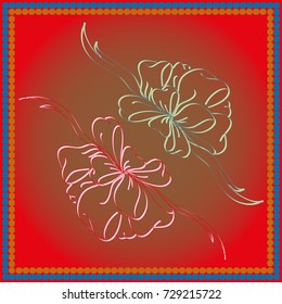 Set hand drawn bows isolated on color background.