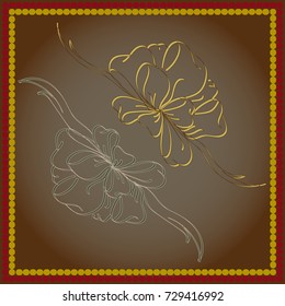 Set hand drawn bows isolated on color background.