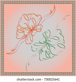 Set hand drawn bows isolated on color background.