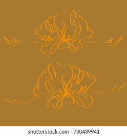 Set hand drawn bows isolated on color background.