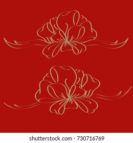 Set hand drawn bows isolated on color background.