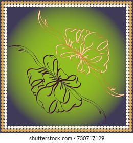 Set hand drawn bows isolated on color background.