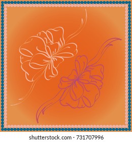Set hand drawn bows isolated on color background.