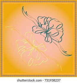 Set hand drawn bows isolated on color background.